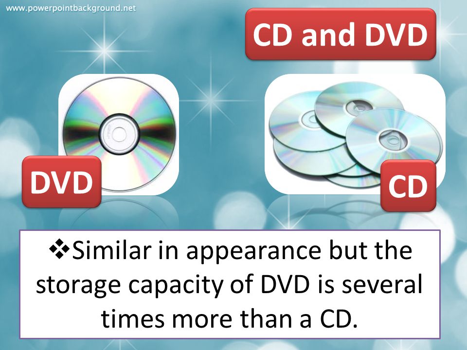 CD and DVD DVD. CD.