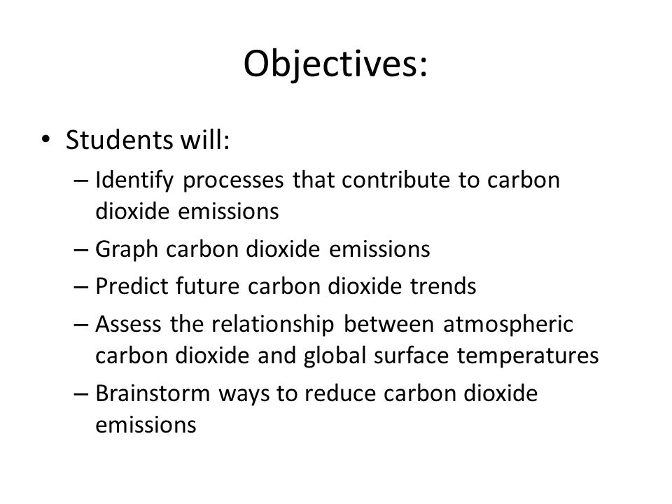 Objectives: Students will: