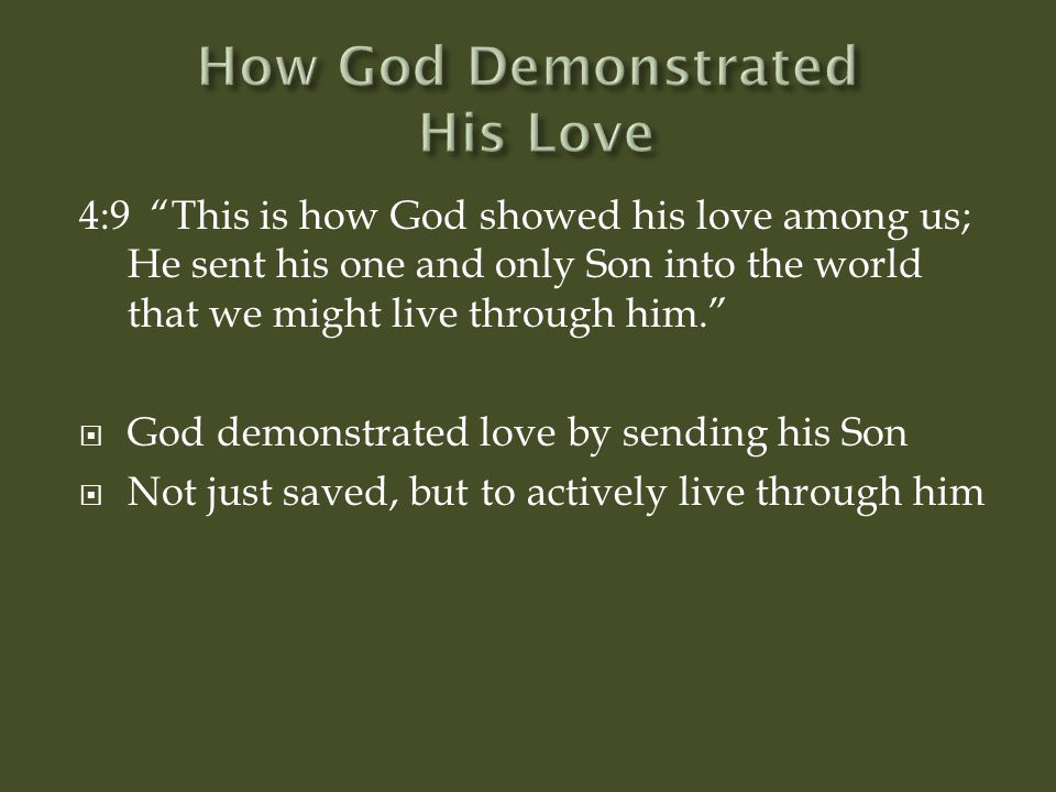 How God Demonstrated His Love