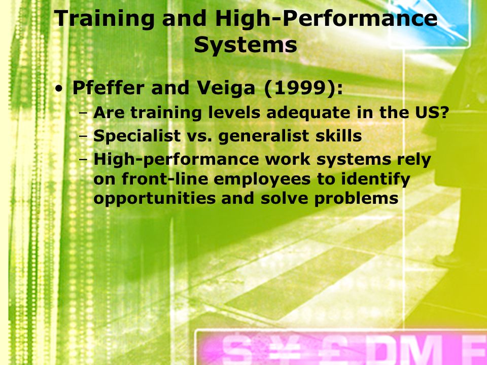 Training and High-Performance Systems