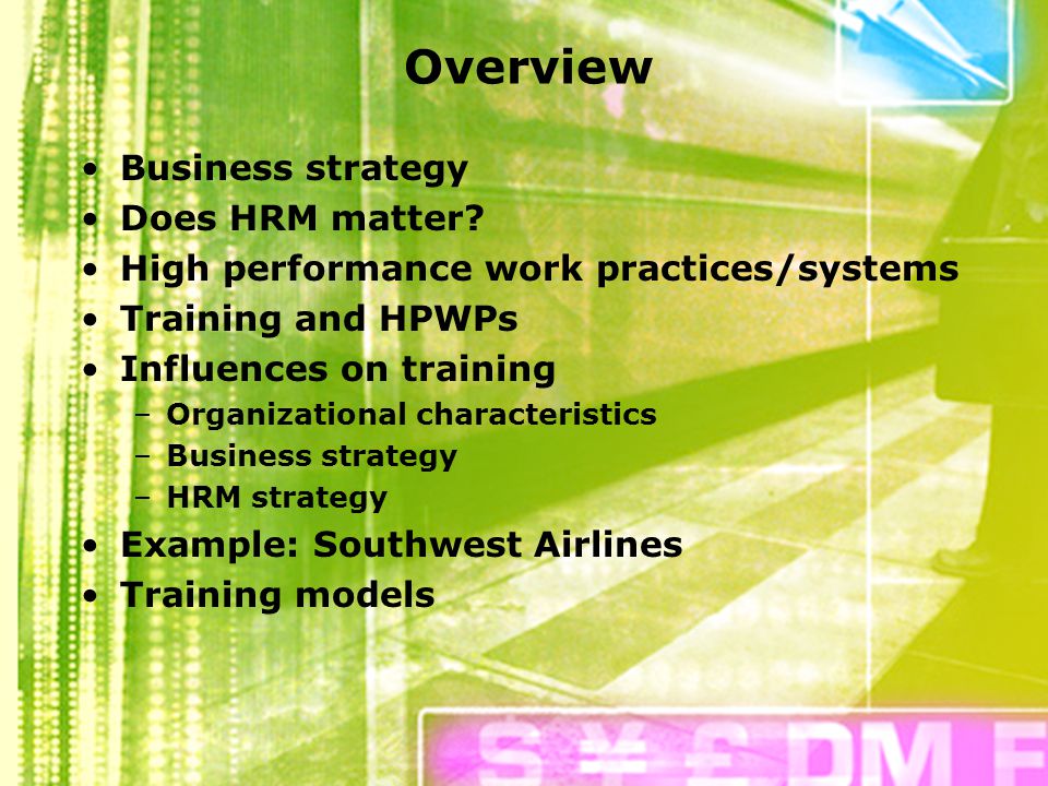 Overview Business strategy Does HRM matter