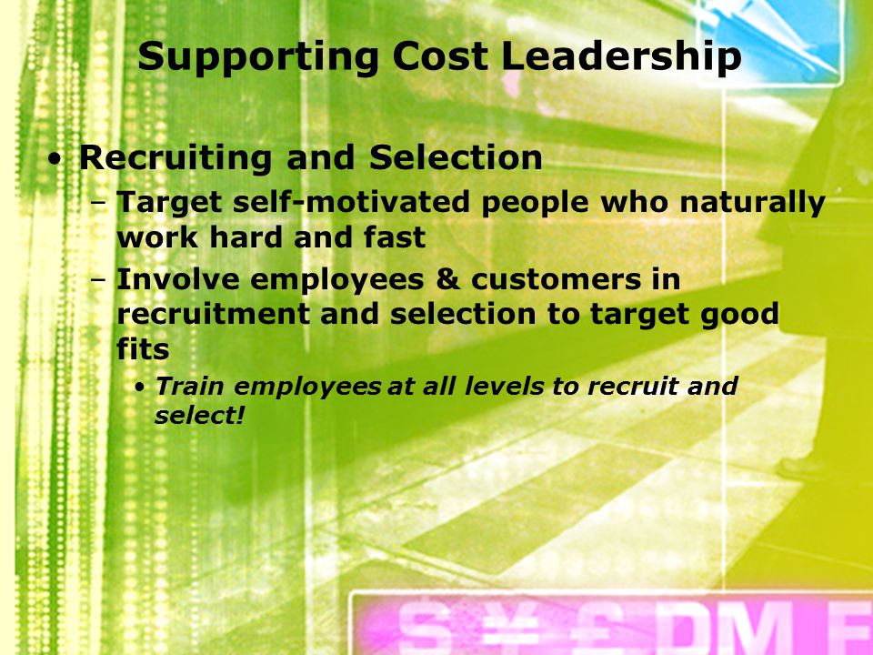 Supporting Cost Leadership