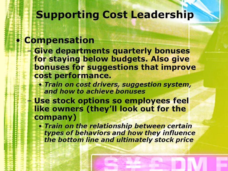 Supporting Cost Leadership