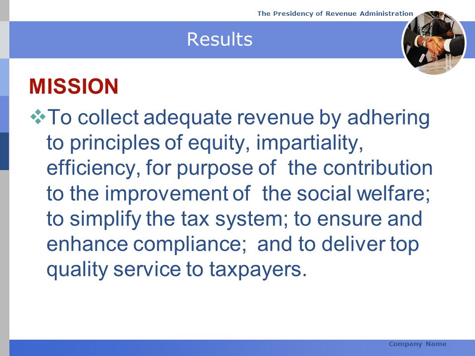 The Presidency of Revenue Administration