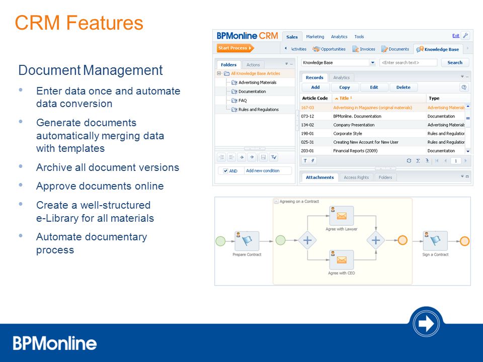 CRM Features Document Management