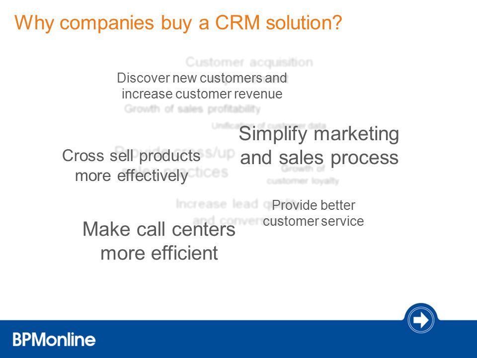 Why companies buy a CRM solution