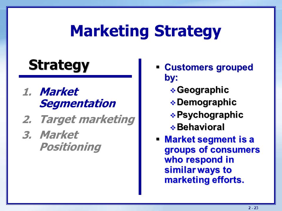 Marketing Strategy Strategy