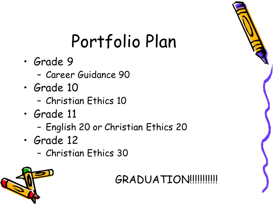 Portfolio Plan Grade 9 Grade 10 Grade 11 Grade 12