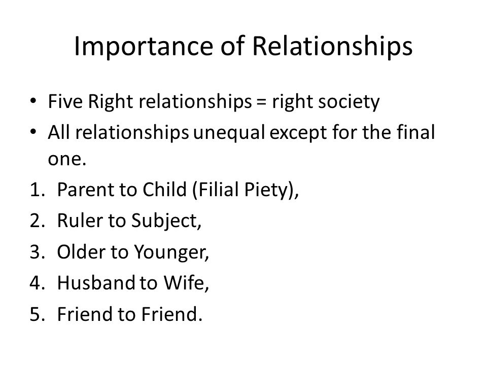 Importance of Relationships