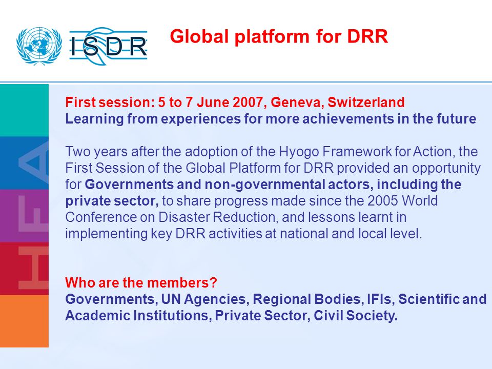 Global platform for DRR