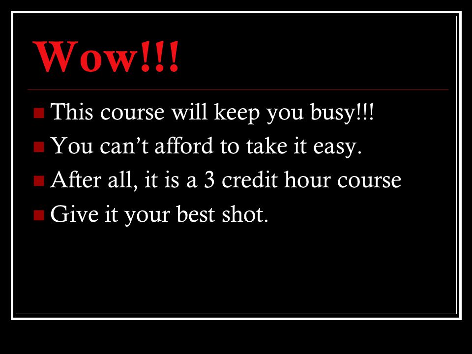 Wow!!! This course will keep you busy!!!