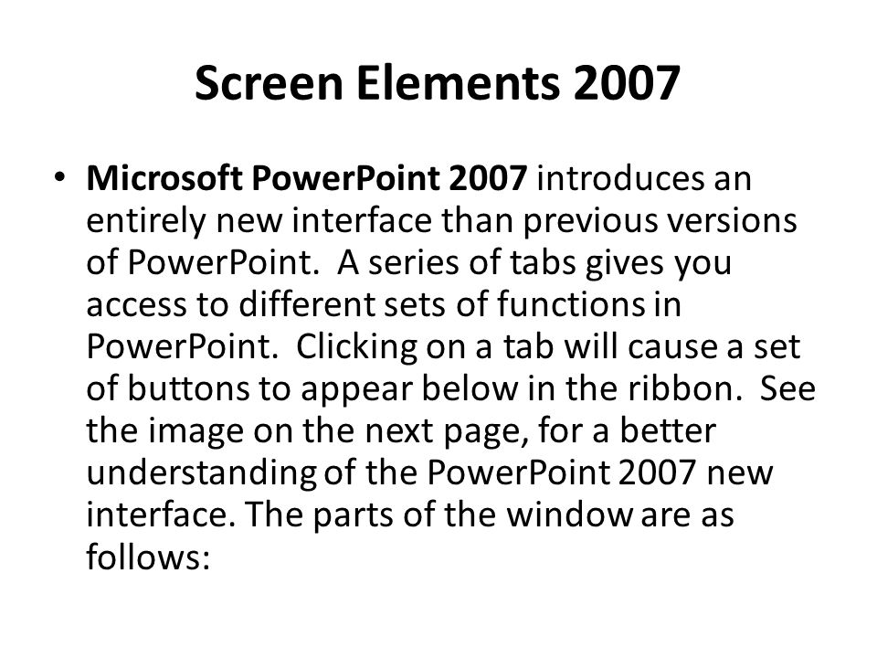 Screen Elements 2007