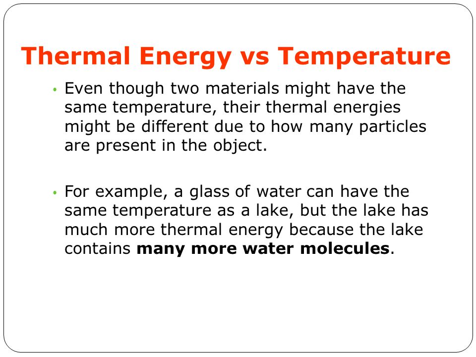Thermal Energy vs Temperature