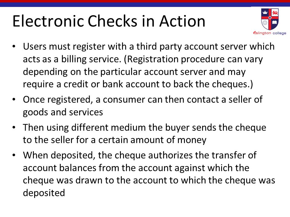 Electronic Checks in Action