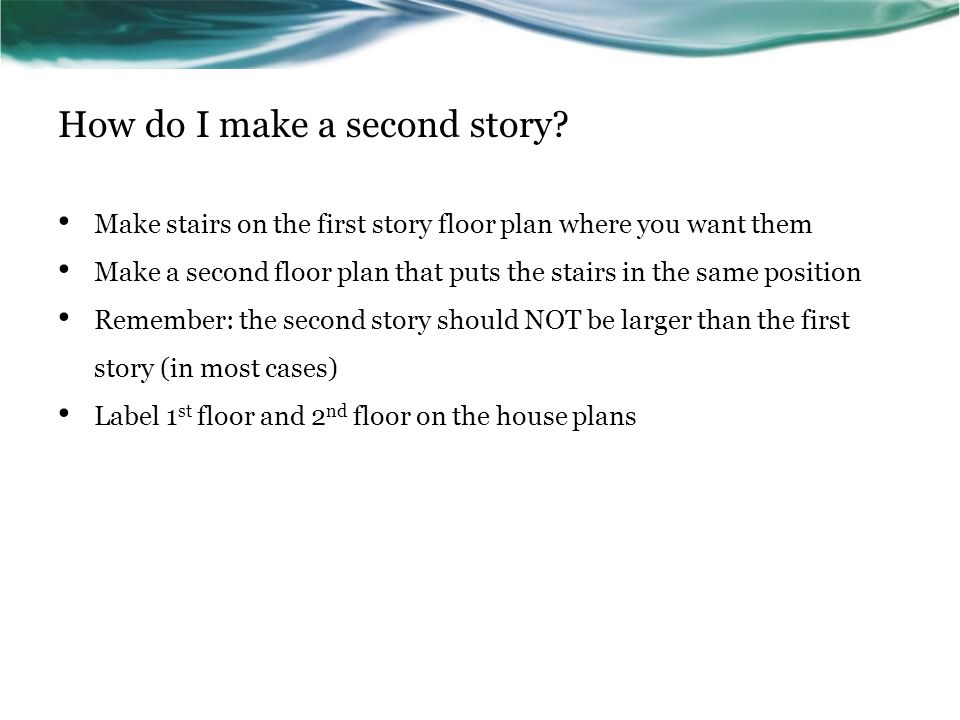 How do I make a second story