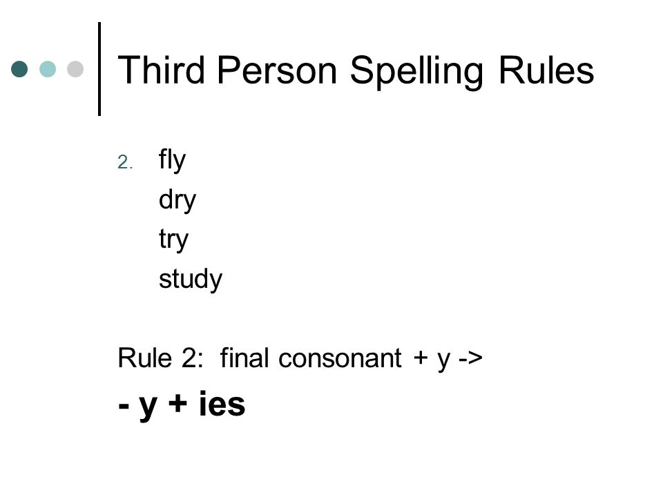 Third Person Spelling Rules