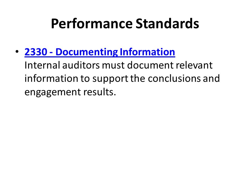 Performance Standards