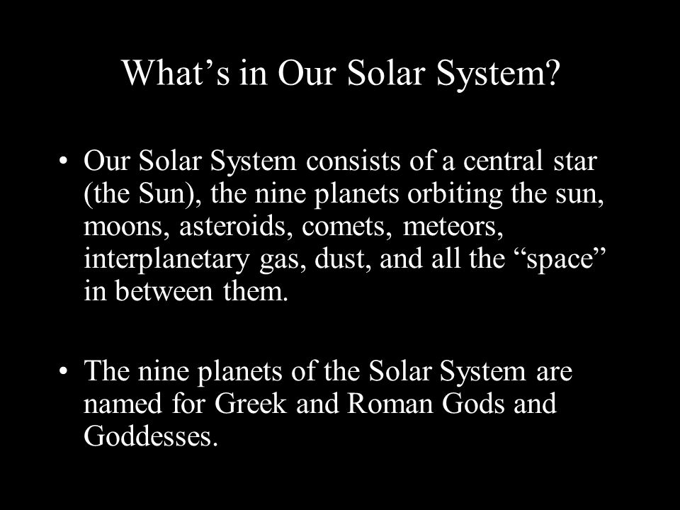 What’s in Our Solar System