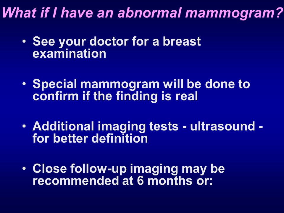 What if I have an abnormal mammogram
