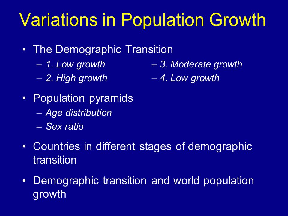 Variations in Population Growth