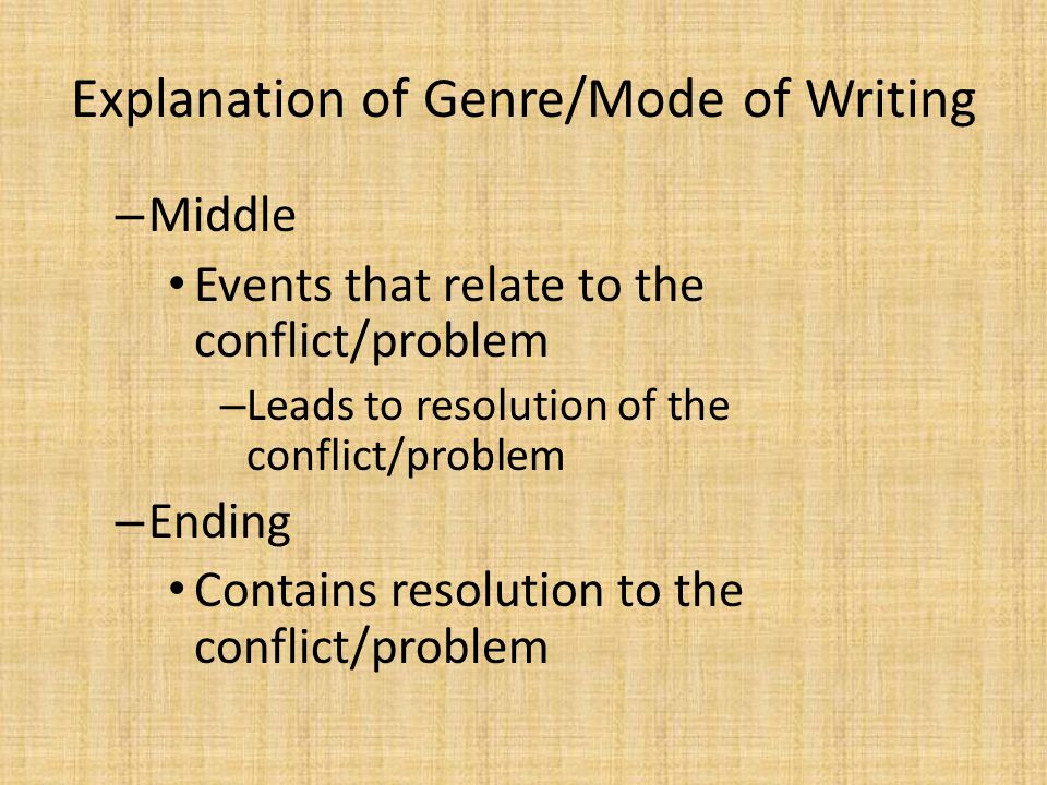 Explanation of Genre/Mode of Writing