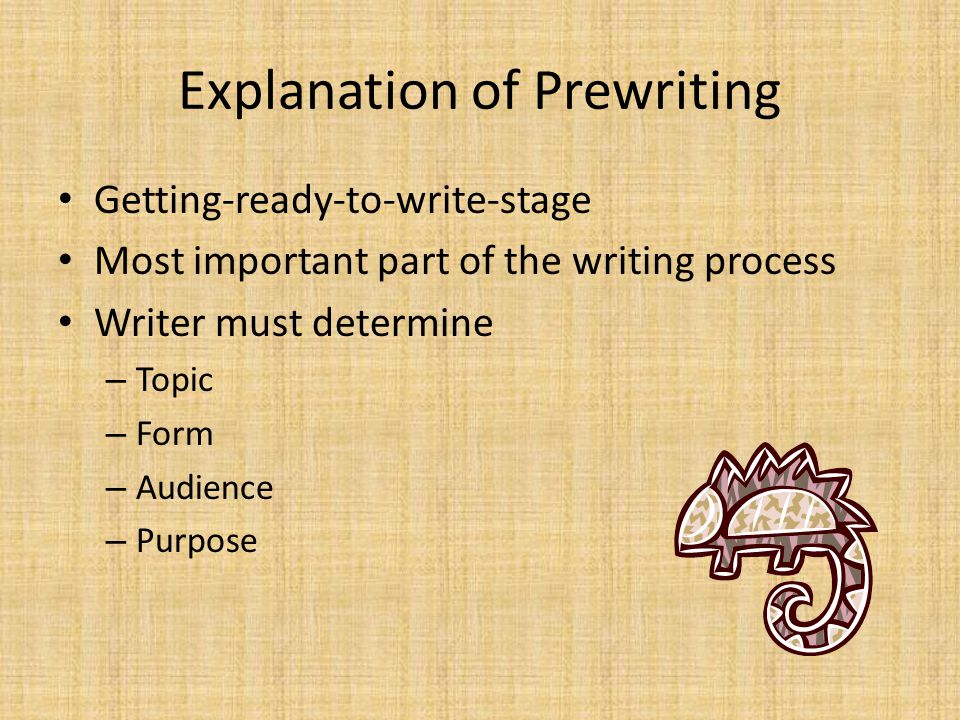 Explanation of Prewriting