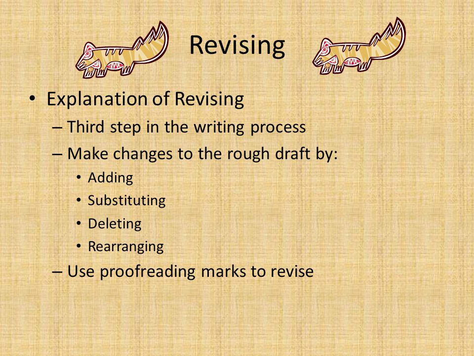 Revising Explanation of Revising Third step in the writing process