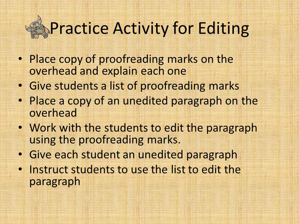 Practice Activity for Editing