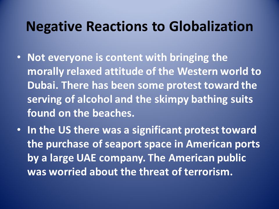 Negative Reactions to Globalization