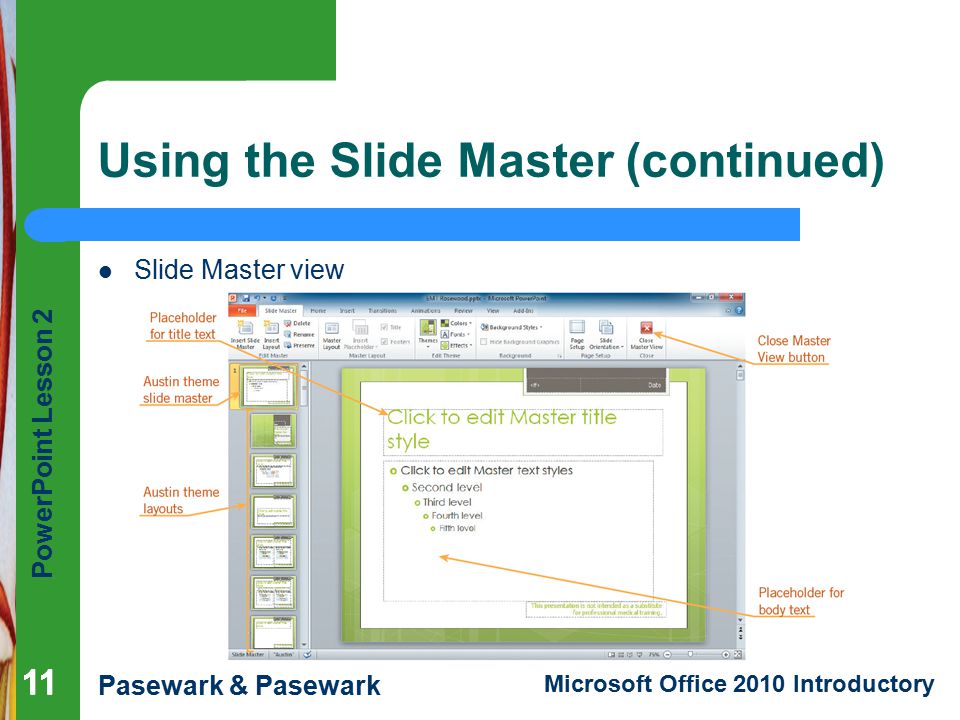 Using the Slide Master (continued)