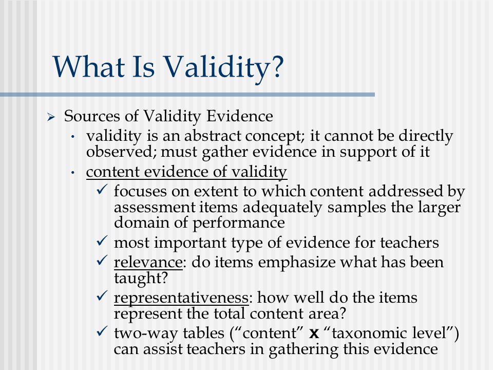 What Is Validity Sources of Validity Evidence