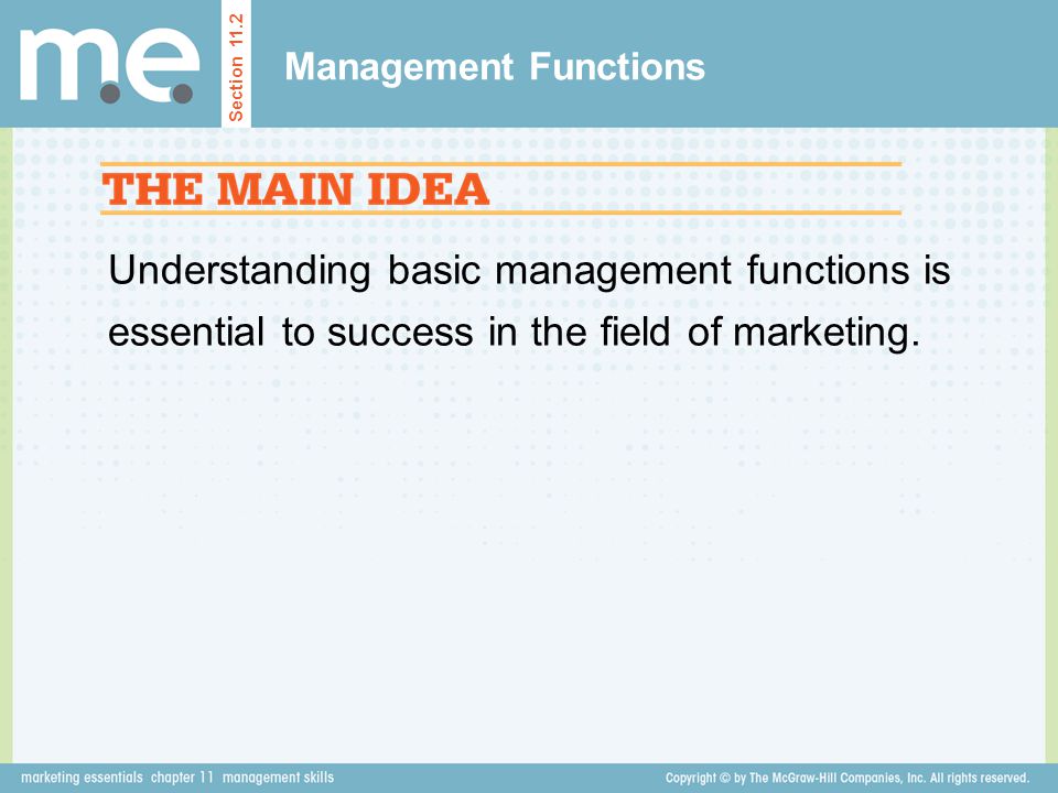 Management Functions Section 11.2.