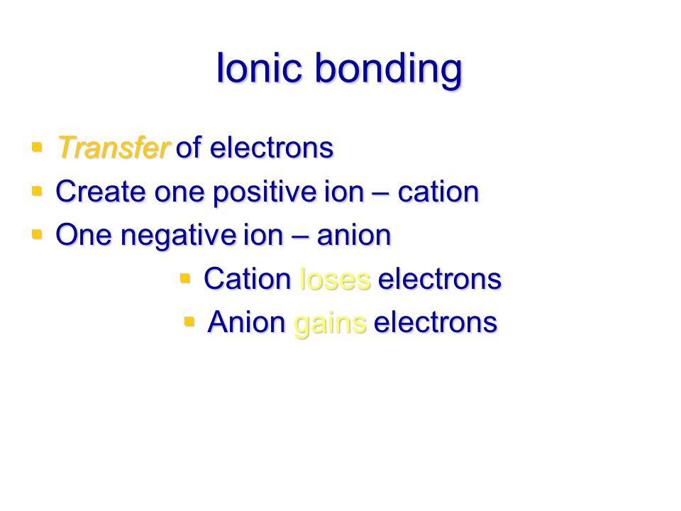 Cation loses electrons