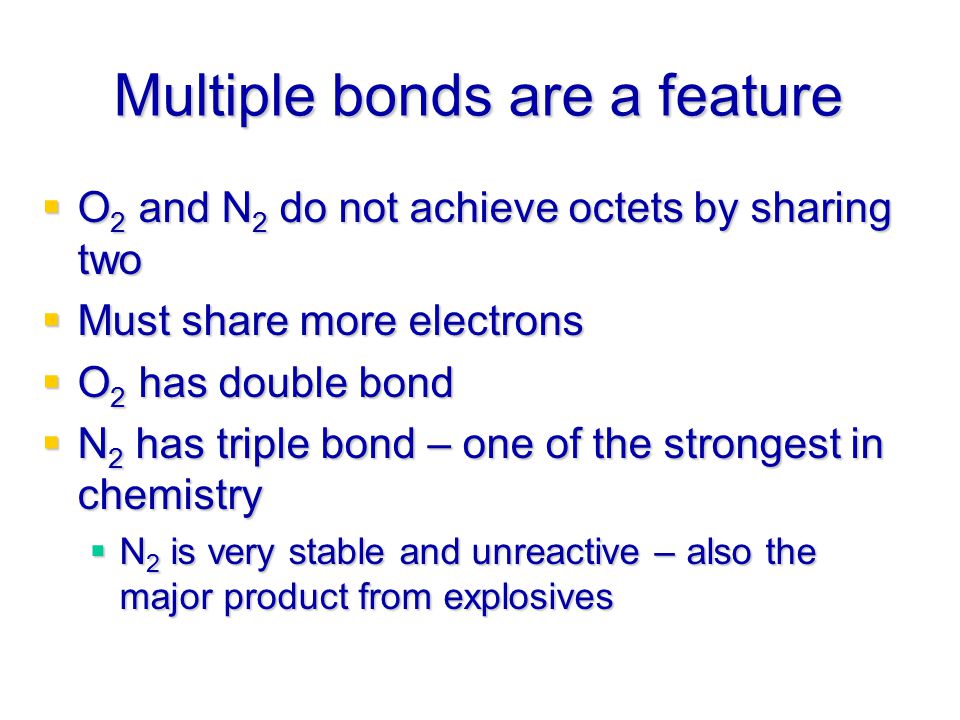 Multiple bonds are a feature