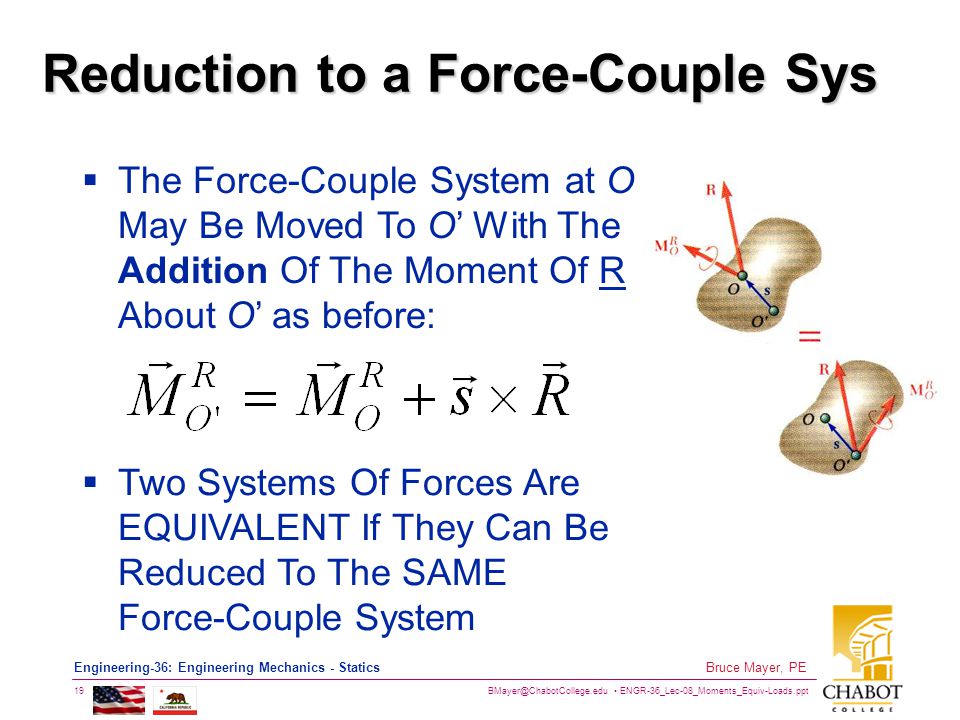 Reduction to a Force-Couple Sys