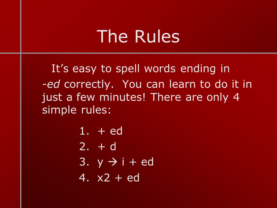 The Rules It’s easy to spell words ending in