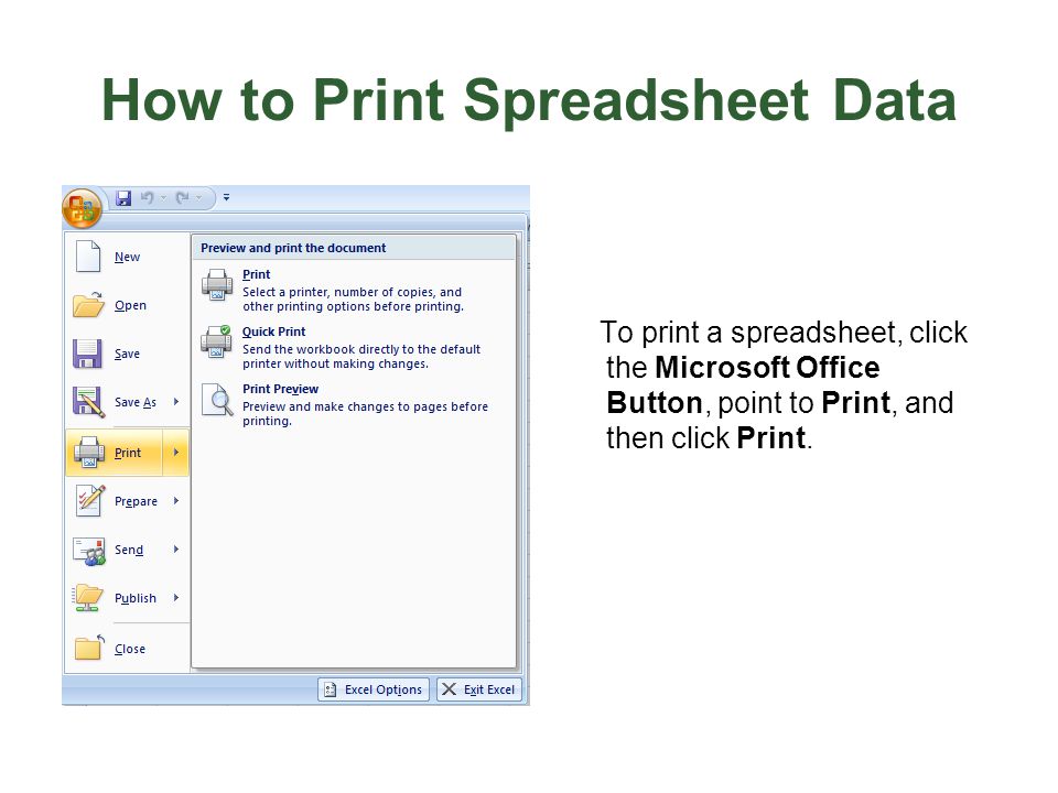 How to Print Spreadsheet Data