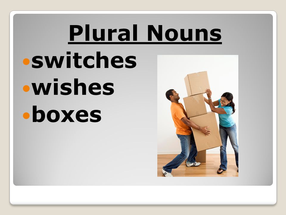 Plural Nouns switches wishes boxes