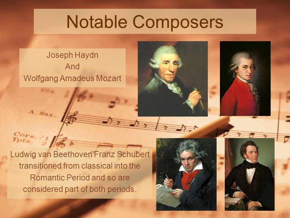 Notable Composers Joseph Haydn And Wolfgang Amadeus Mozart