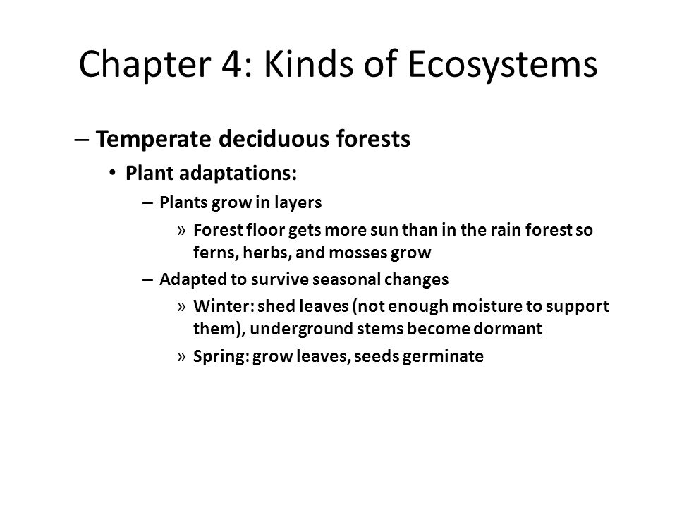 Chapter 4: Kinds of Ecosystems
