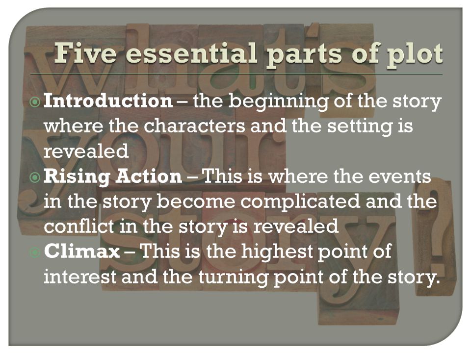 Five essential parts of plot