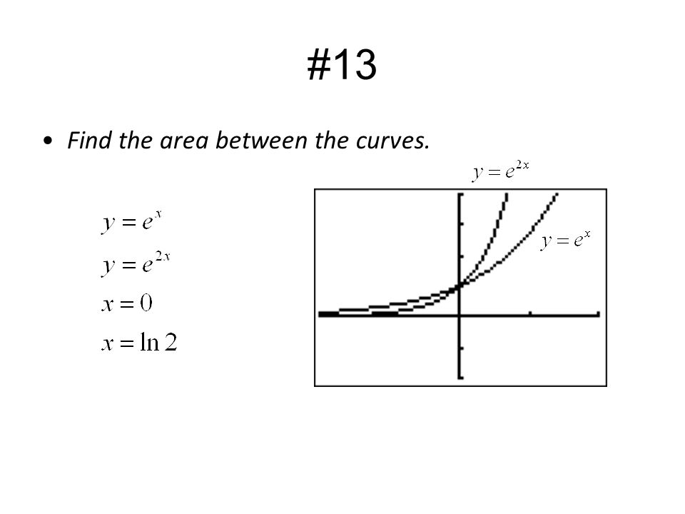 #13 Find the area between the curves.