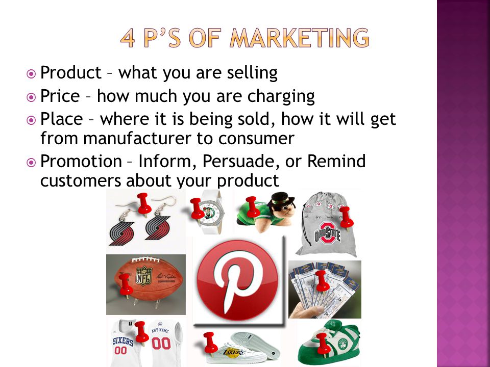 4 P’s of Marketing Product – what you are selling