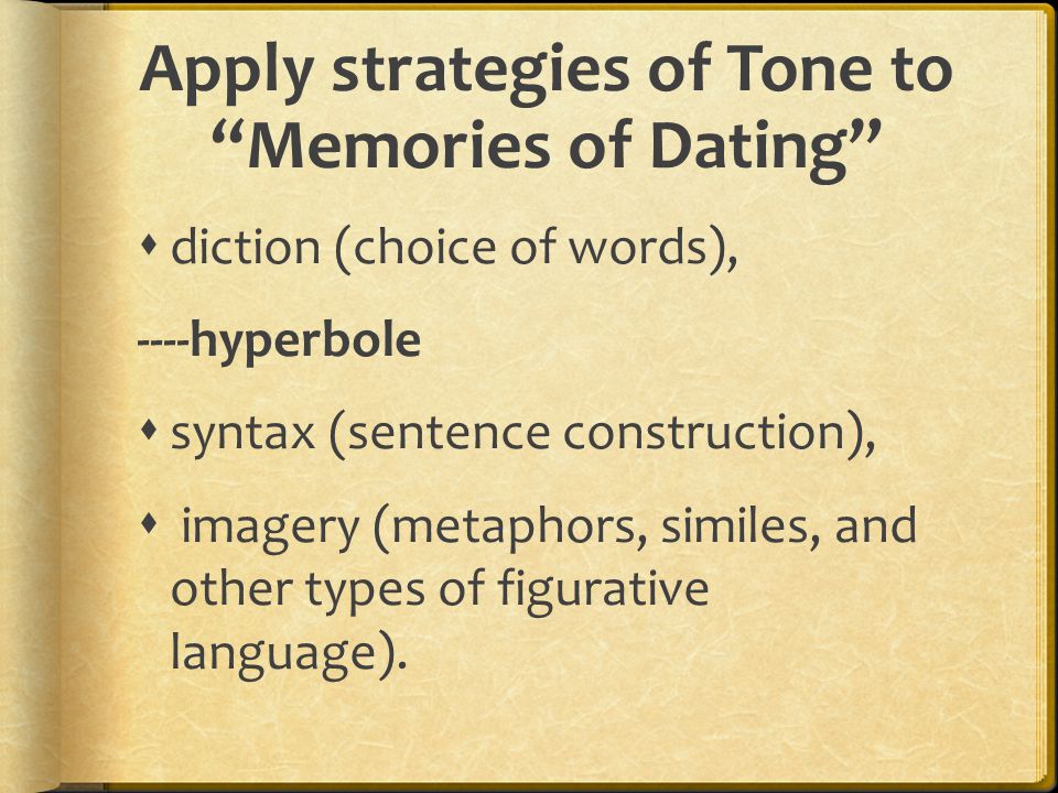 Apply strategies of Tone to Memories of Dating
