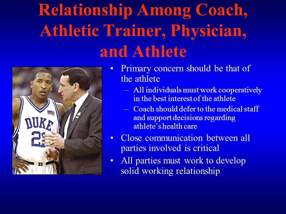 Relationship Among Coach, Athletic Trainer, Physician, and Athlete