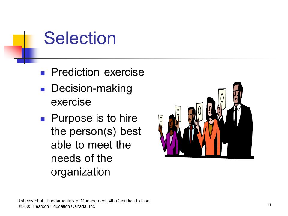 Selection Prediction exercise Decision-making exercise