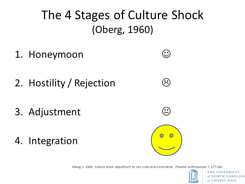 The 4 Stages of Culture Shock (Oberg, 1960)