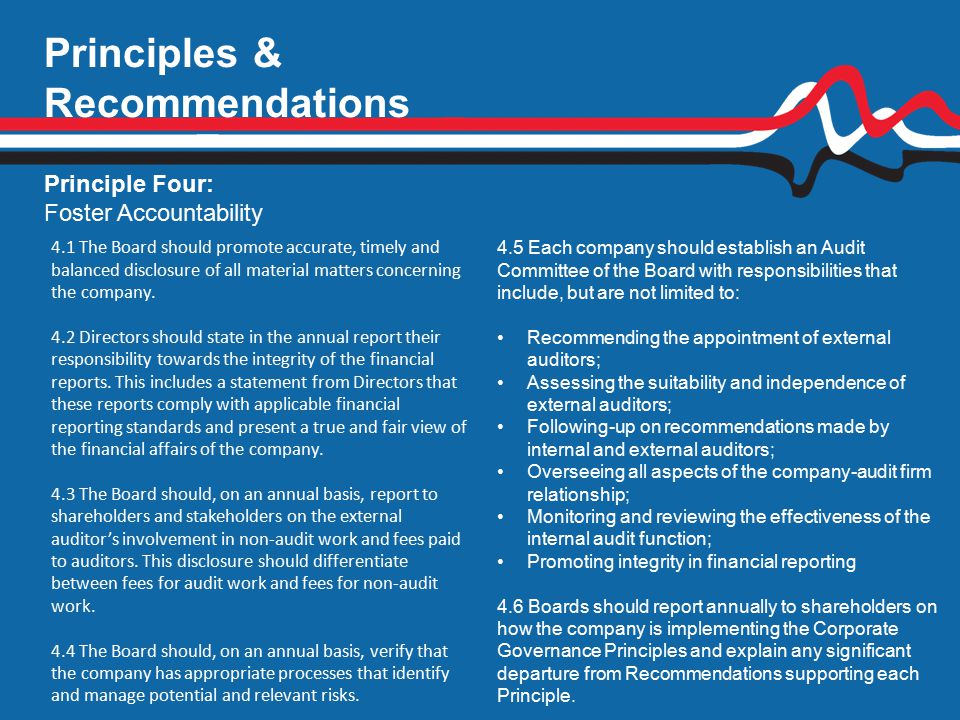 Principles & Recommendations