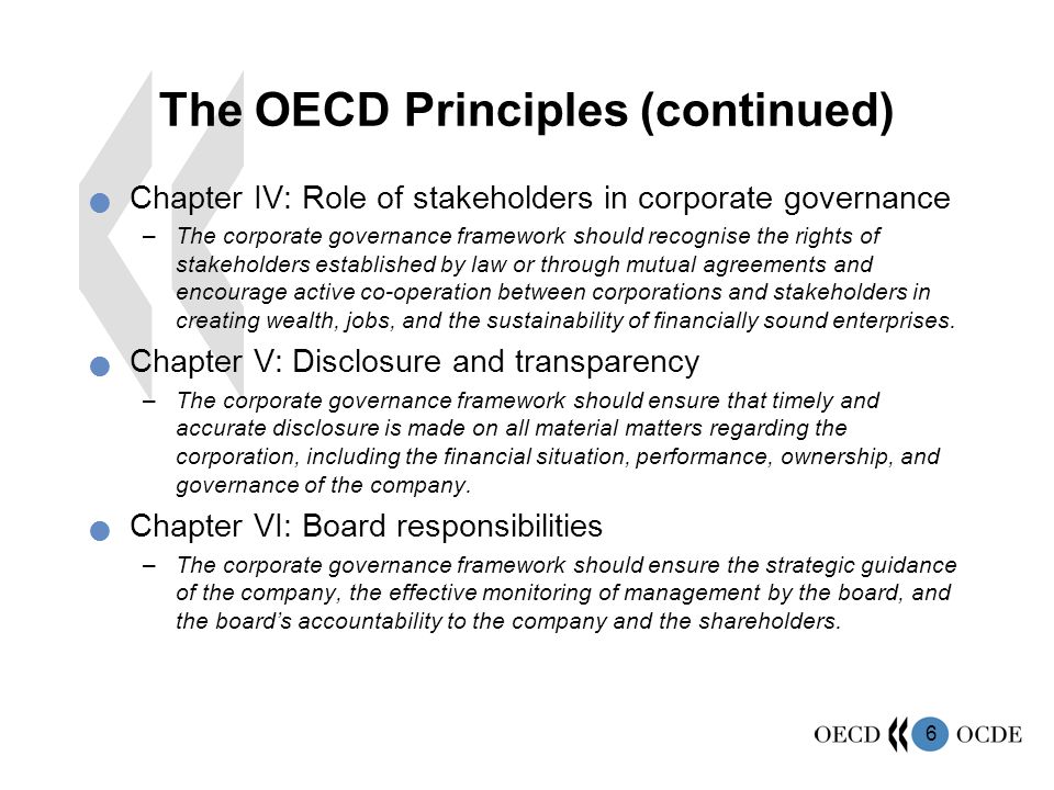 The OECD Principles (continued)