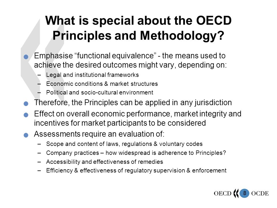 What is special about the OECD Principles and Methodology